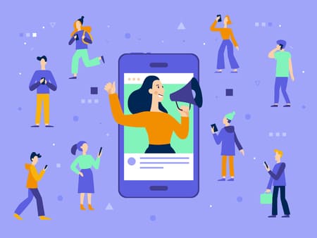 influencer marketing vettoriale
